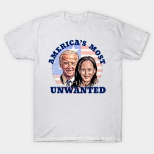 AMERICA'S MOST UNWANTED Anti Biden Harris Design T-Shirt